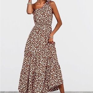 Chic One-Shoulder Floral Dress